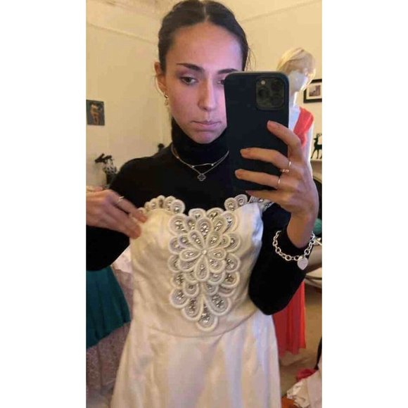 NWT $10K TEMPERLEY LONDON  SATIN SILK BEADED BODICE WEDDING GOWN SZ US 4 UK 8 - Picture 6 of 16